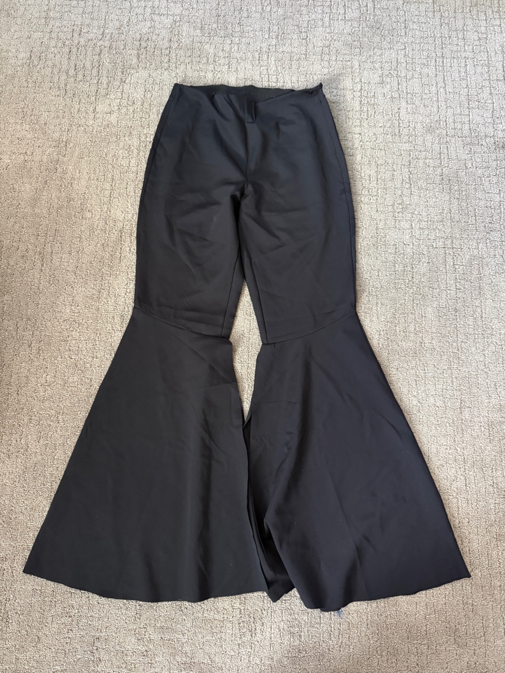 Carbon Black High-Waist Flared Bell-Bottom Pants - Picture 1 of 3
